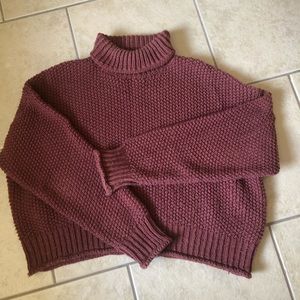 Brick colored turtleneck sweater